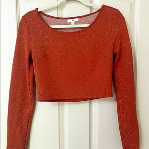 Red crop top w/ mini white heart stitches ❤️🤍